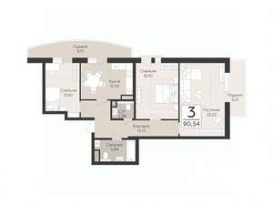 3-к квартира, вторичка, 91м2, 5/17 этаж