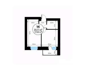 1-к квартира, вторичка, 39м2, 15/18 этаж