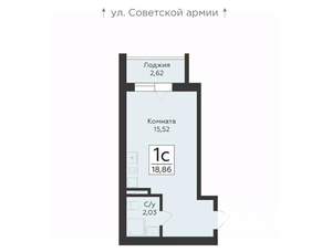 1-к квартира, вторичка, 40м2, 7/15 этаж