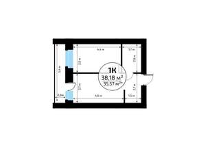 1-к квартира, вторичка, 38м2, 11/18 этаж