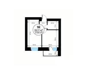 1-к квартира, вторичка, 39м2, 17/18 этаж