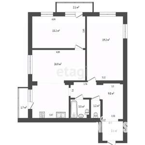 3-к квартира, вторичка, 73м2, 12/13 этаж