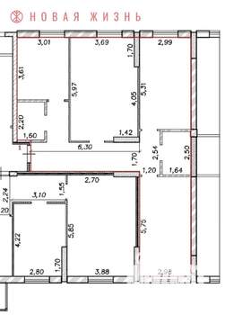 3-к квартира, вторичка, 90м2, 1/15 этаж