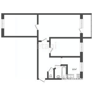 3-к квартира, вторичка, 59м2, 5/5 этаж