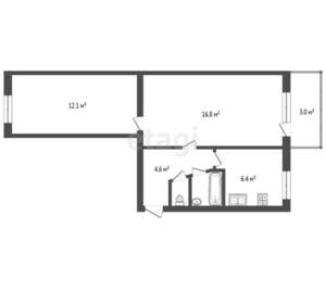2-к квартира, вторичка, 45м2, 2/5 этаж