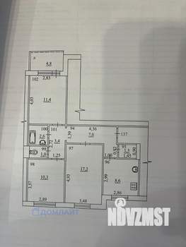 3-к квартира, вторичка, 65м2, 8/9 этаж