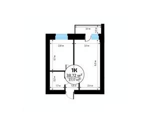 1-к квартира, вторичка, 39м2, 9/18 этаж