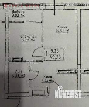 1-к квартира, вторичка, 40м2, 7/25 этаж