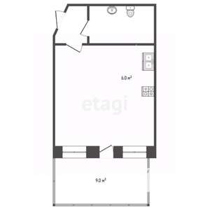 1-к квартира, вторичка, 30м2, 2/2 этаж