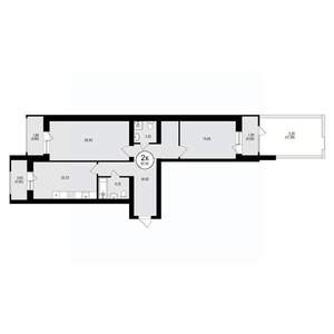 2-к квартира, вторичка, 87м2, 1/8 этаж