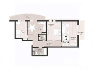 3-к квартира, вторичка, 91м2, 5/17 этаж