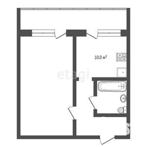 1-к квартира, вторичка, 42м2, 3/8 этаж