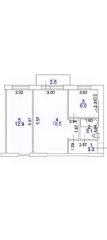 2-к квартира, вторичка, 45м2, 5/5 этаж