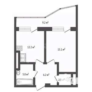 1-к квартира, вторичка, 50м2, 23/25 этаж