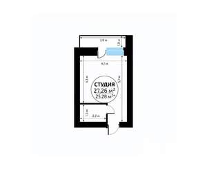 Студия квартира, вторичка, 27м2, 12/18 этаж