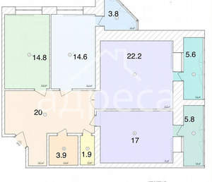 3-к квартира, вторичка, 102м2, 5/10 этаж