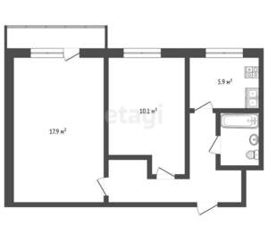 2-к квартира, вторичка, 44м2, 5/5 этаж