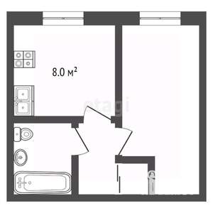 1-к квартира, вторичка, 30м2, 3/3 этаж