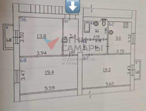 3-к квартира, вторичка, 76м2, 3/4 этаж