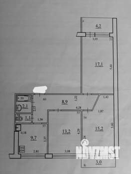 3-к квартира, вторичка, 67м2, 8/9 этаж