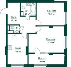 2-к квартира, строящийся дом, 80м2, 7/29 этаж