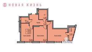 2-к квартира, вторичка, 63м2, 4/21 этаж