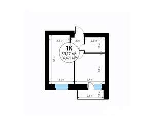 1-к квартира, вторичка, 39м2, 2/18 этаж