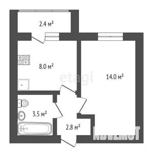1-к квартира, вторичка, 31м2, 2/3 этаж
