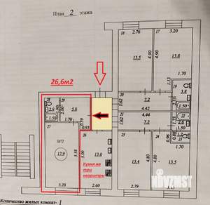1-к квартира, вторичка, 27м2, 2/9 этаж