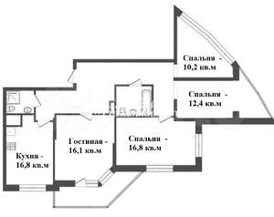 4-к квартира, вторичка, 93м2, 3/22 этаж