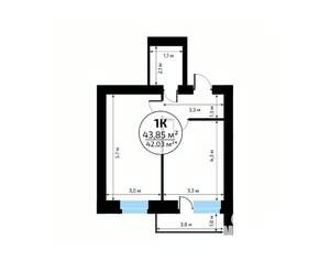 1-к квартира, вторичка, 44м2, 10/18 этаж