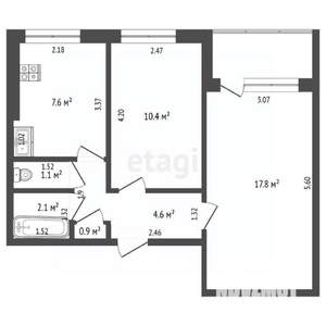 2-к квартира, вторичка, 43м2, 4/9 этаж