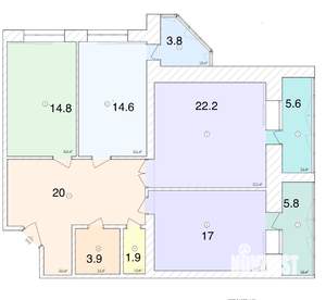 3-к квартира, вторичка, 102м2, 5/10 этаж