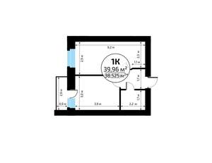 1-к квартира, вторичка, 40м2, 2/18 этаж