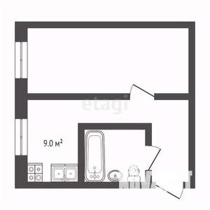 1-к квартира, вторичка, 39м2, 1/5 этаж