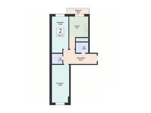 2-к квартира, вторичка, 66м2, 9/24 этаж