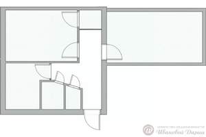 2-к квартира, вторичка, 43м2, 1/5 этаж