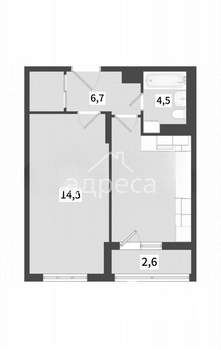 1-к квартира, вторичка, 40м2, 15/16 этаж