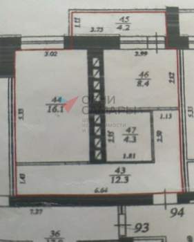 1-к квартира, вторичка, 41м2, 4/10 этаж