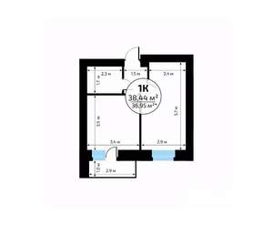 1-к квартира, вторичка, 38м2, 16/18 этаж