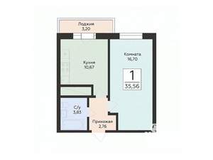 1-к квартира, вторичка, 36м2, 3/24 этаж
