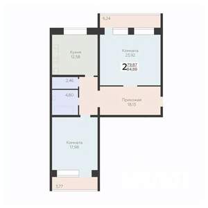 2-к квартира, строящийся дом, 85м2, 4/10 этаж