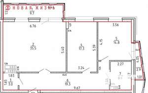 3-к квартира, сданный дом, 109м2, 16/16 этаж