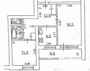2-к квартира, вторичка, 52м2, 3/10 этаж