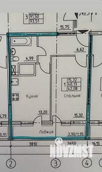 1-к квартира, вторичка, 44м2, 18/25 этаж