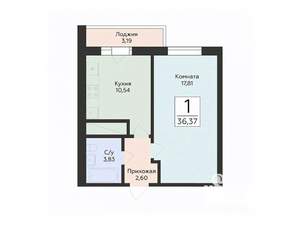 1-к квартира, вторичка, 36м2, 18/24 этаж