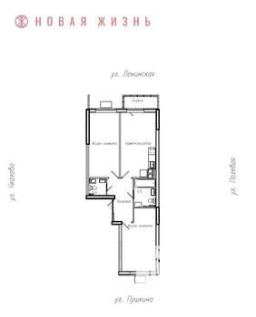 2-к квартира, вторичка, 64м2, 9/19 этаж