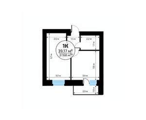 1-к квартира, вторичка, 39м2, 10/18 этаж