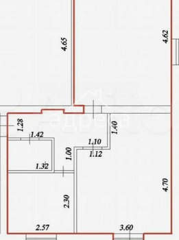 2-к квартира, вторичка, 47м2, 1/2 этаж