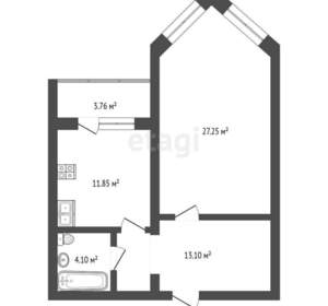 1-к квартира, вторичка, 62м2, 12/16 этаж